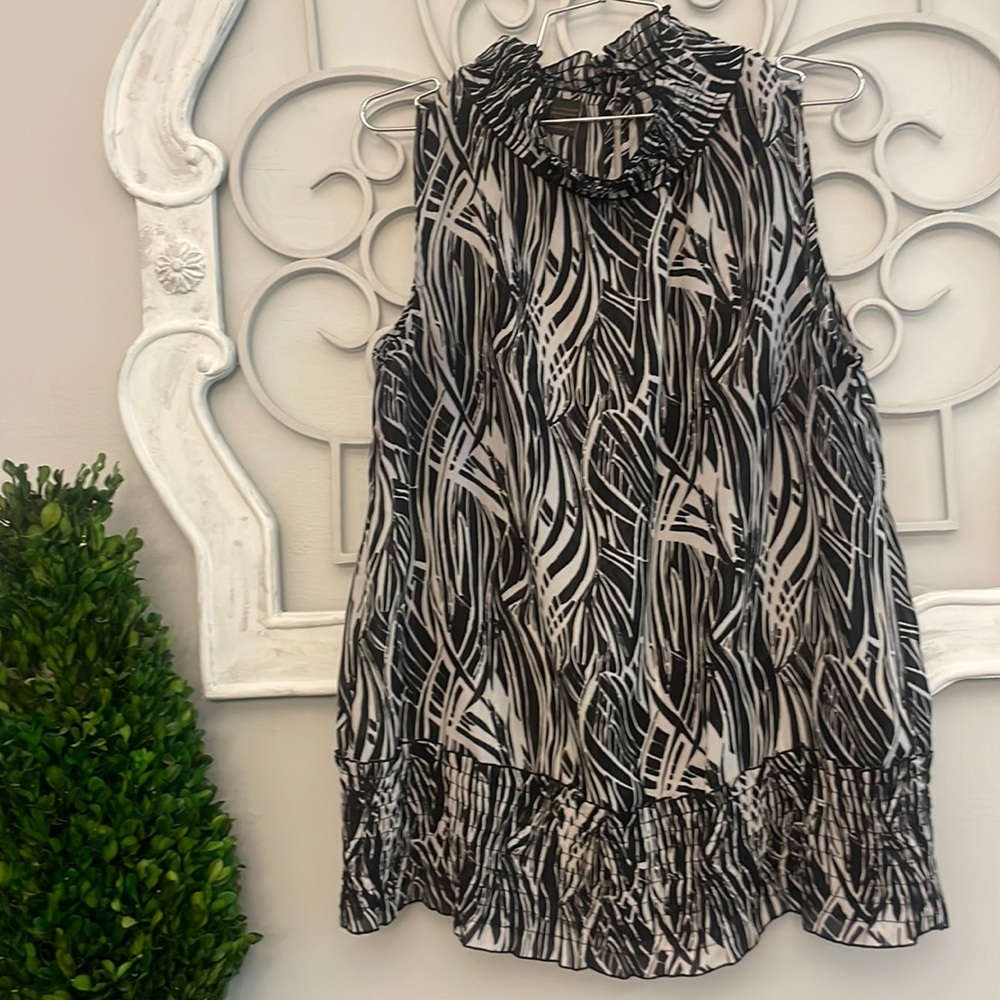 Sere Nade Black & Cream  Blouse Medium
